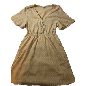 Camellia Polka Dots Sun Dress Casual V Neck Small Short Sleeves H18